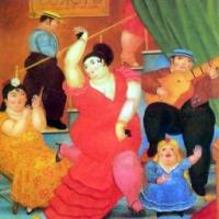 Botero, Fernando - Abstract oil painting.